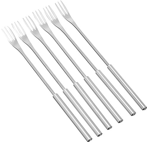 Kuhn Rikon 6 Tenedores para Fondue de Queso de Acero Inoxidable, Plateado, 26.5 x 1.5 x 1.5 cm, 6