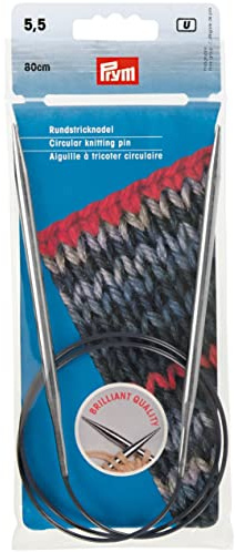 Prym 212174 Rundstricknadeln MS 80 cm 5,50 mm silberfarbig