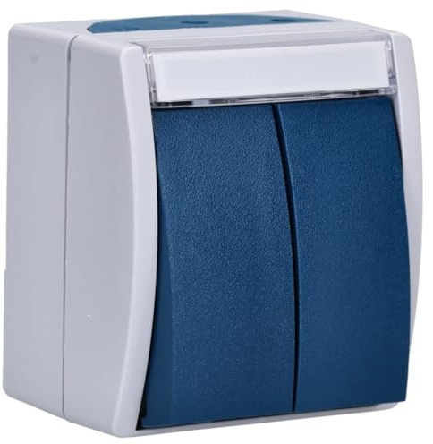 Busch-Jaeger 2621 WN-53-205-101 Doppeltaster/Serientaster 2 Schließer | 1-polig (Arbeitsstrom) (Thermoplast) Grau ocean (IP 44) 2CKA001484A0374