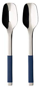 Villeroy und Boch S+ Blueberry Salatbesteck, 2-teilig, 18/10 Edelstahl, Griff mit blauem Silikon ummantelt