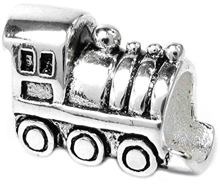 Queenberry Breloque en argent sterling style européen avec motif train, Résine, Sans pierre