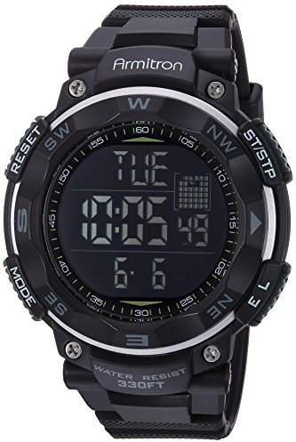 Armitron Orologio da uomo con cronografo digitale Sport con cinturino in resina, 40/8254BLK