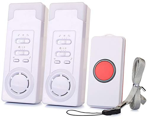 Smart Caregiver Wireless Caregiver Personal Pager System Emergency Care Alarm Call Button Nurse Alert System -500+ft Operating Range (2 in 1)