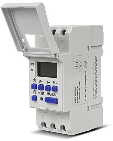 GreenBlue GB104 - Programador eléctrico digital diario semanal tipo carril DIN 16A 250V 240 programas (1)