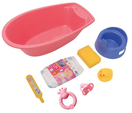 Heless 914 - Puppenbadewanne mit viel Zubehör, ca. 40,5 cm