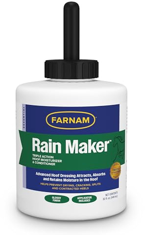 Farnam Rain Maker Triple Action Hoof Moisturizer & Conditioner, Protection Against Dry Weather, Cracks, Splits, Contracted Heels, 32 fl oz