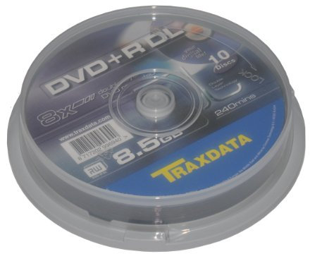 Traxdata DVD+R Double Layer 10pk 8.5GB DVD+R DL 10pieza(s) - DVD+RW vírgenes (8,5 GB, DVD+R DL, 10 pieza(s), 200 min, Policarbonato, Caja para pastel)