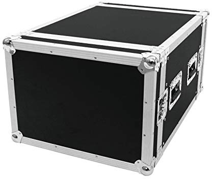 ROADINGER Verstärkerrack PR-2ST, 8HE, 57cm tief | Flightcase für 483-mm-Geräte (19) | mit 9 mm mehrschichtig verleimtem Holz, schwarz laminiert