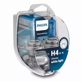 Philips Diamond Vision 5000K H4 Auto-Scheinwerfer-Birnen (Twin Pack von Birnen)
