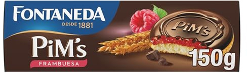 Lu Pim's S Rellenas De Frambuesa Y Cubiertas De Chocolate Negro, Galleta, 150 Gramo | Galletas LU Pim's rellenas de frambuesa y cubiertas de chocolate negro, ideales para desayunos,meriendas y recetas caseras