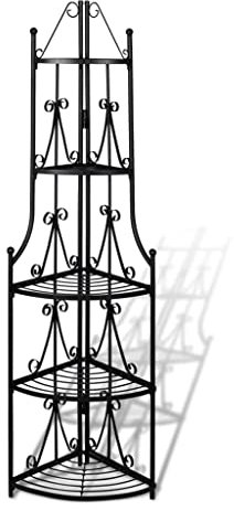vidaXL Pflanzentreppe Blumenregal Standregal Eckregal Blumentreppe Stahl schwarz