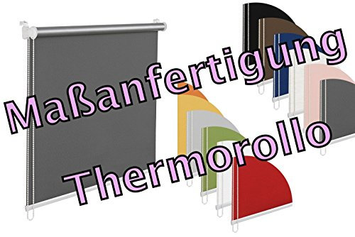 MASSANFERTIGUNG THERMOROLLO BIS 200 cm BREITE UND 200 cm LÄNGE SICHTSCHUTZROLLO Jalousie Weiss LILA GRAU DUNKELGRAU GELB ORANGE SCHWARZ ROT GRÜN BLAU