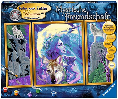 Ravensburger 28960 8 Malen nach Zahlen 28960 - Mystische Freundschaft - Für Erwachsene und Kinder ab 14 Jahren