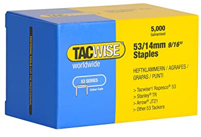 Tacwise 0452 Grapas Galvanizadas de Tipo 53 / 14 mm, Paquete de 5000