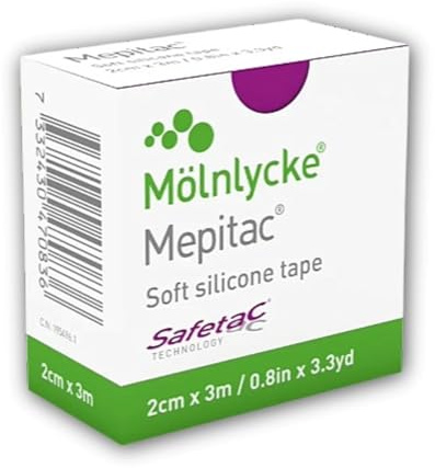 Mepitac Klebeband aus weichem Silikon, wasserdicht, 2 cm x 3 m/0,8 x 3,3 yd von Mepitac