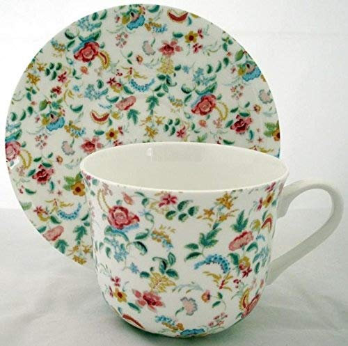 Petite Bombay Breakfast Cup & Saucer Fine Bone China Large Cup & Saucer Hand Decorated in The U.K. Free UK Delivery