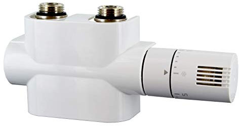 Mittenanschlussgarnitur Multiblock-Set inkl. Thermostatkopf und Blende in Weiß