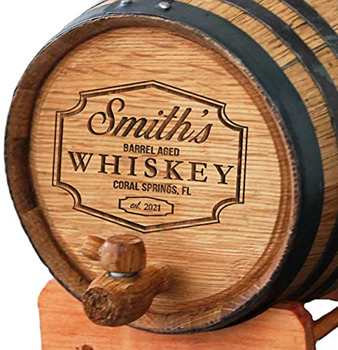 My Personal Memories Customized Whiskey Barrel - Engraved Wine Barrel - Custom Oak Barrel - Barrel Aged Design (1 Liter Barrel)