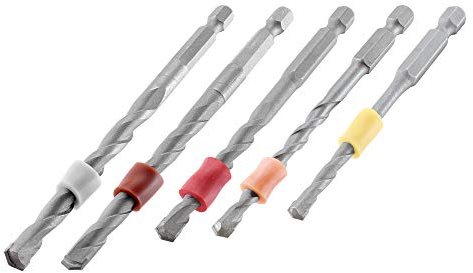Trend 5-Piece Masonry Drill Set, Tungsten Carbide Tipped, Depth Bands | Centrotec Compatible Drivers, Tungsten Carbide Tipped Masonry Bits Feature Depth Bands For Accurate Drilling, SNAP/MD2/SET
