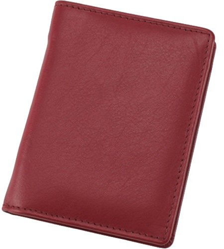 Alassio 43064 - Notizblock-Etui Monza aus Leder, Mäppchen in rot, Etui ca. 10 x 7,5 x 1 cm, Ledermäppchen mit A8 Notizblock, 3 Einschubfächer und Minikugelschreiber Metall
