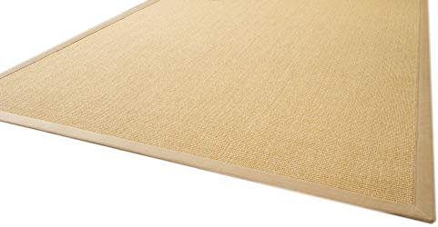 Steffensmeier Sisal Teppich Brazil mit Bordüre Farbe Natur beige Premium Qualität 100% Sisal, Größe: 200x290 cm