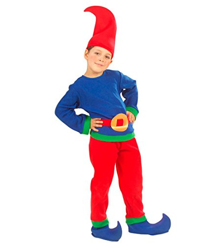 NET TOYS Zwerg Kostüm Wichtel Kinderkostüm 116 cm blau-rot Gnom Faschingskostüm Zwergenkostüm Kobold Märchenkostüm Wicht Karnevalskostüm