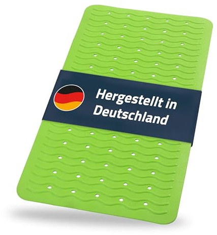 RIDDER – Badewanneneinlage Playa 38x80cm, hellgrün, 100% TPE | Made in Germany Badewannenmatte aus hautfreundlichem TPE. Maschinenfeste Antirutschmatte mit Saugnäpfen & Ablauföffnungen