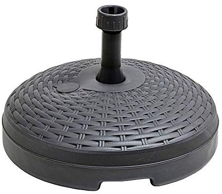 Aktive 61130 - Base circolare nera per ombrellone da esterno | Resistente all'acqua e al sole | Ha un serbatoio di acqua o sabbia | Base per ombrellone resistente e stabile