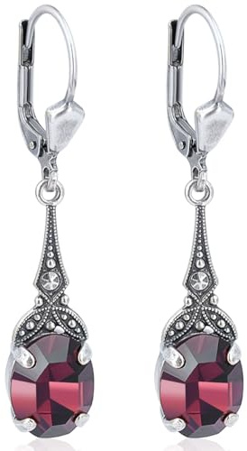 Jugendstil Ohrringe Silber Kristall Silber Vintage Ohrhänger NOBEL SCHMUCK