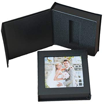 Elegantdisk USB-Box mit Bildfenster für 1 USB-Stick USB Flash Drive. Aufbewahrungsbox, Etui, Hülle für USB (Schwarz)