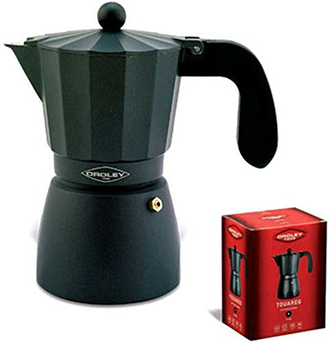 Oroley - Cafetera Italiana Touareg | Aluminio | 12 Tazas | Cafetera Vitrocerámica, Fuego y Gas | Estilo Tradicional