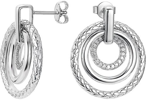 Esprit Damen-Ohrstecker round in round 925 Sterlingsilber 44 Zirkonia farblos S.ESER91274A000