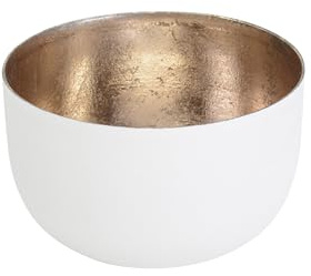 Gift Company Madras, Windlicht, S, Weiss/nudegold