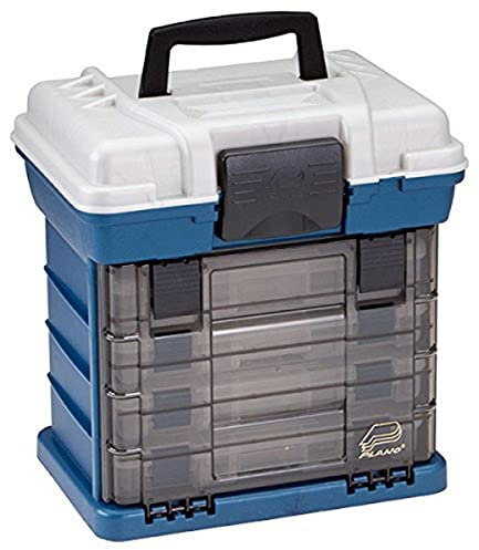 Plano 1364 4-By Rack System 3650 Größe Tackle Box, Premium Tackle Storage, Blau Metallic/Silber.