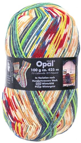 OPAL Hundertwasser Werk 625-Winterbild Polyp Wintergeist - 75% Wolle/25% Polyamid