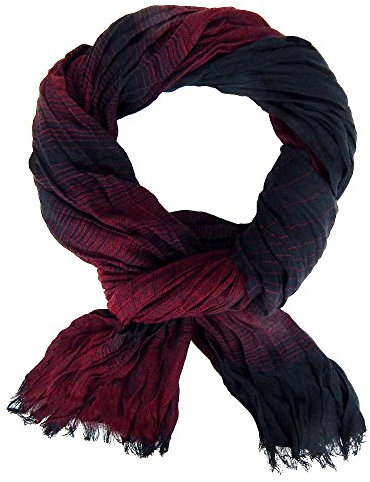 Ella Jonte Herrenschal Viskose im bordeaux schwarzen Streifen-Design