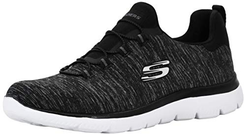 Skechers Sport D'Lites Damskor, slip-on skor med öppen baksida, sneakers, svart/vit, 35.5 EU