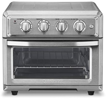 Cuisinart Air Fryer + Horno Tostador de Convección, Horno 7-en-1 con opciones de Hornear, Asar, Grillar y Calentar, Acero Inoxidable, TOA-60, Enchufe US