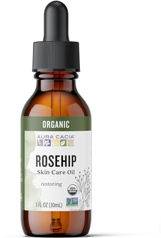 Aura Cacia Organic Rosehip Skin Care Oil | GC/MS Tested for Purity | 30ml (1 fl. oz.)