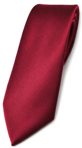 TigerTie schmale Satin-Krawatte unicolor, 150x6 cm, für Business, Hochzeit und Feier