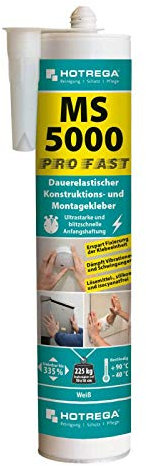 HOTREGA Montagekleber MS 5000 ProFast 290ml - Kleber Stein, Glas, Porzellan, Kunststoff, Holz