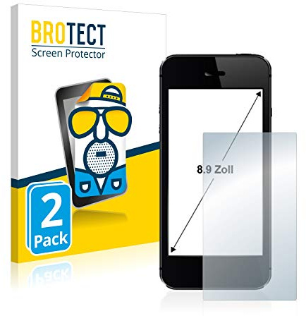 BROTECT Schutzfolie für Displays 8.9 (22.6 cm) [195x114 mm, 1:2] | 2 Stück Entspiegelnder Displayschutz Made in Germany Touch-Panel PCs Matte Displayschutz-Folie Anti-Reflex Einfache Montage
