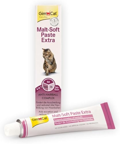 GimCat Malt-Soft Paste Extra - Anti-Hairball Katzensnack fördert Ausscheidung von Haarballen - 1 Tube (1 x 100 g)