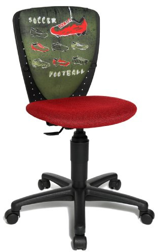 Topstar Nic 70570JD0 Soccer Drehstuhl, schwarz/rot, 39D x 43W x 94H cm | Made in Germany | Ergonomisch | höhenverstellbar | Geprüfte Sicherheit nach GS-Intertek