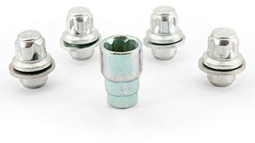 H&R Felgenschloss-Set M12x1.50 Flachbund - 4 Felgenschloss-Muttern inkl. Adapter