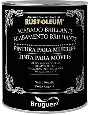 Rust-Oleum Bruguer Pintura para Muebles Brillante Negro Regaliz 750 ml