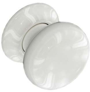 Securit Ceramic Door Knobs White (Pair) - 60mm