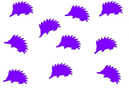 Miniblings 10x Parches Termoadhesivos Patch Sticker Parche 23mm Flex Erizo Animales Otono, Color:Lila