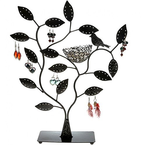 Porte Bijoux Arbre à Boucle d'oreille PIOU PIOU (60 Paires) Noir