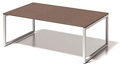BISLEY Cito Chefarbeitsplatz/Konferenztisch, 740 mm höhenfixes O-Gestell, Metall, Wn396 Dekor Nußbaum, Gestell Verkehrsweiß, 120 x 200 x 85 cm